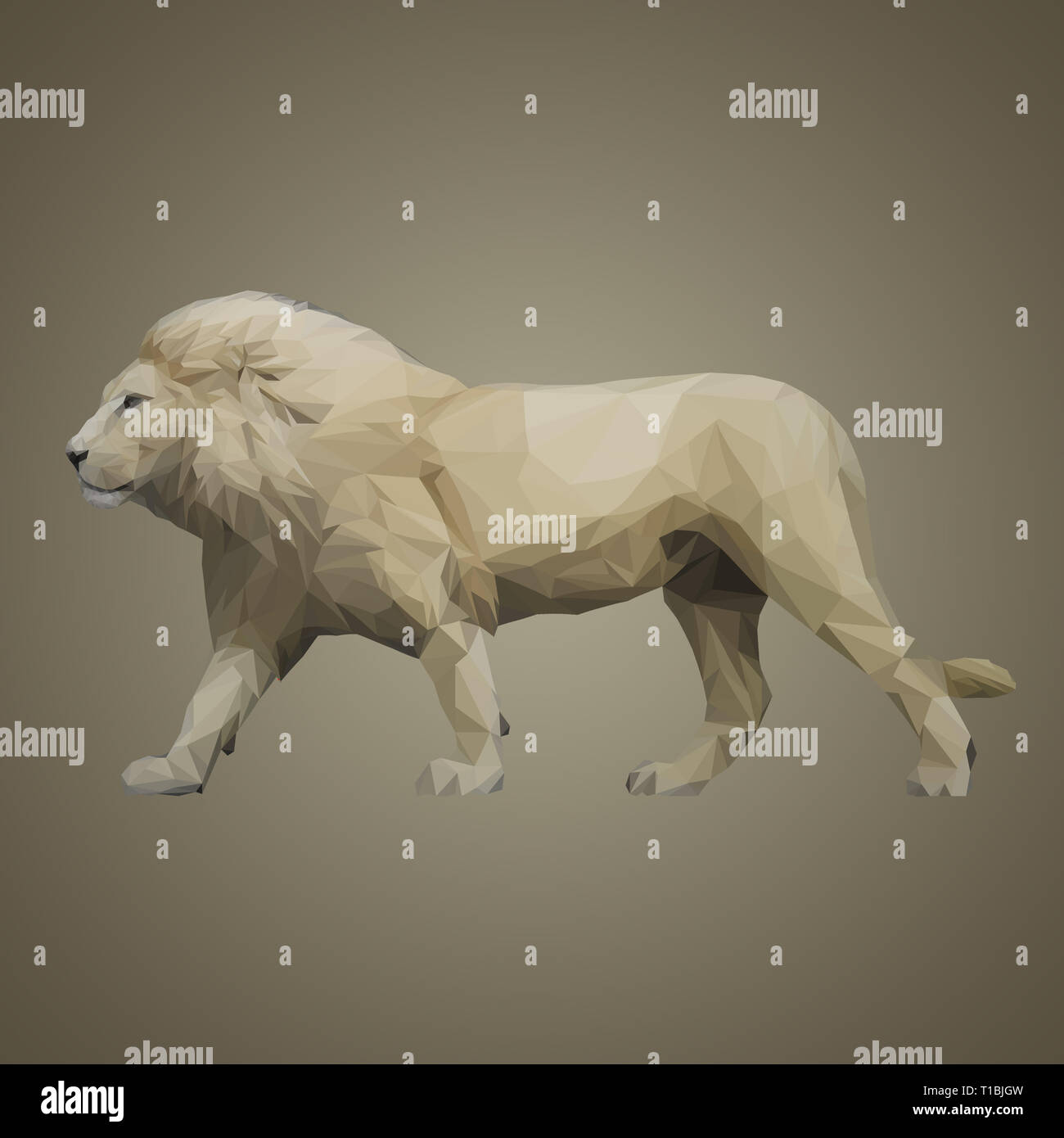 Wild Lion grafica di sfondo con effetto poligonale ( bassa poli ) Foto Stock