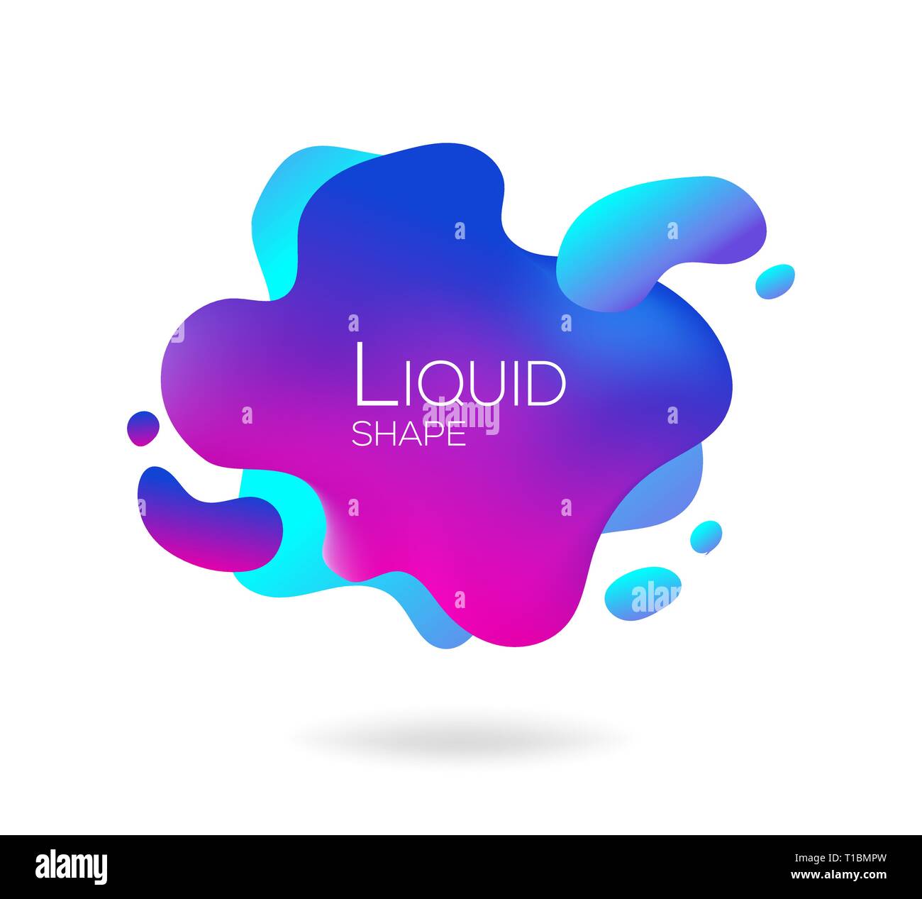 Abstract fluente di elementi liquidi e colorati di forme, dynamic forme geometriche, forme d'onda di gradiente, vettore banner su bianco Illustrazione Vettoriale