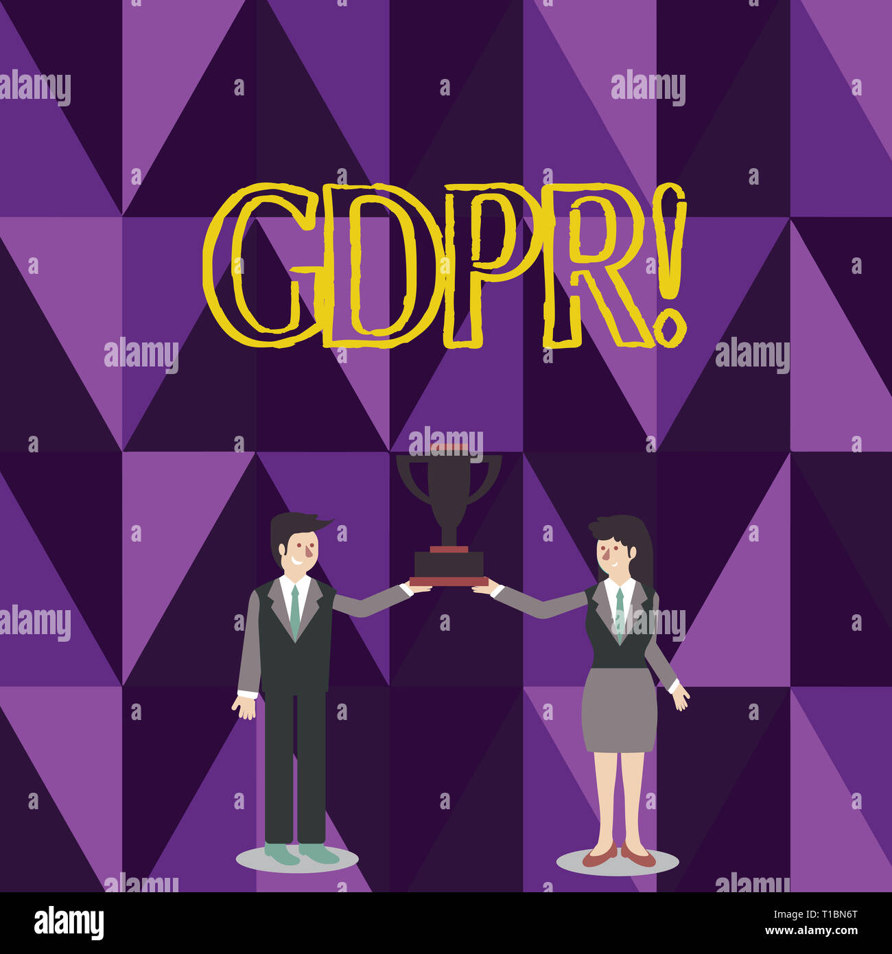 Parola di scrittura di testo il PILR. Business photo presentazione generale della protezione dei dati il Regolamento privacy leggi UE rispetto l uomo e la donna nel Business Suit Holding Foto Stock