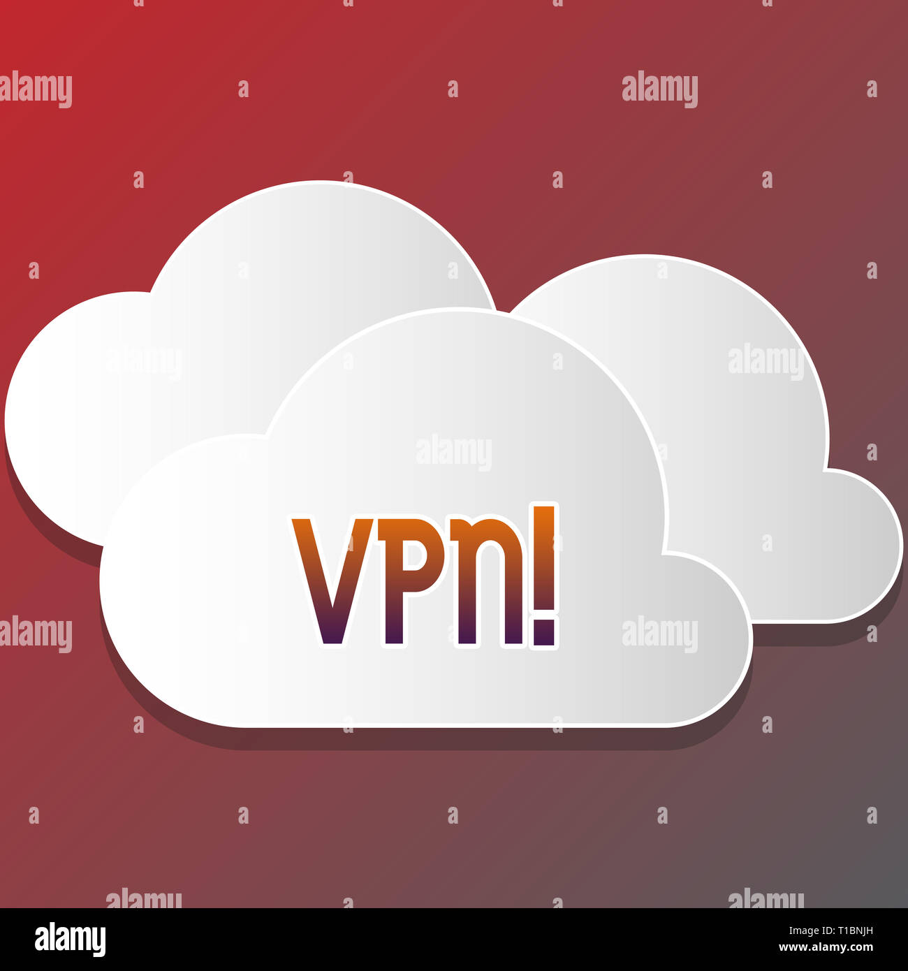 Segno di testo che mostra la VPN. Business photo testo fissato virtual private network attraverso riservato dominio vuoto protetta da soffici nuvole tagliare fuori di B Foto Stock