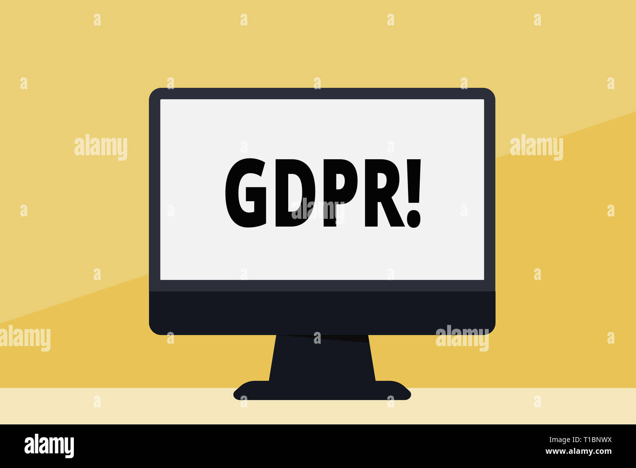 Parola di scrittura di testo il PILR. Business photo presentazione generale della protezione dei dati il Regolamento privacy leggi UE il rispetto dello spazio vuoto sul computer desktop colorato Foto Stock