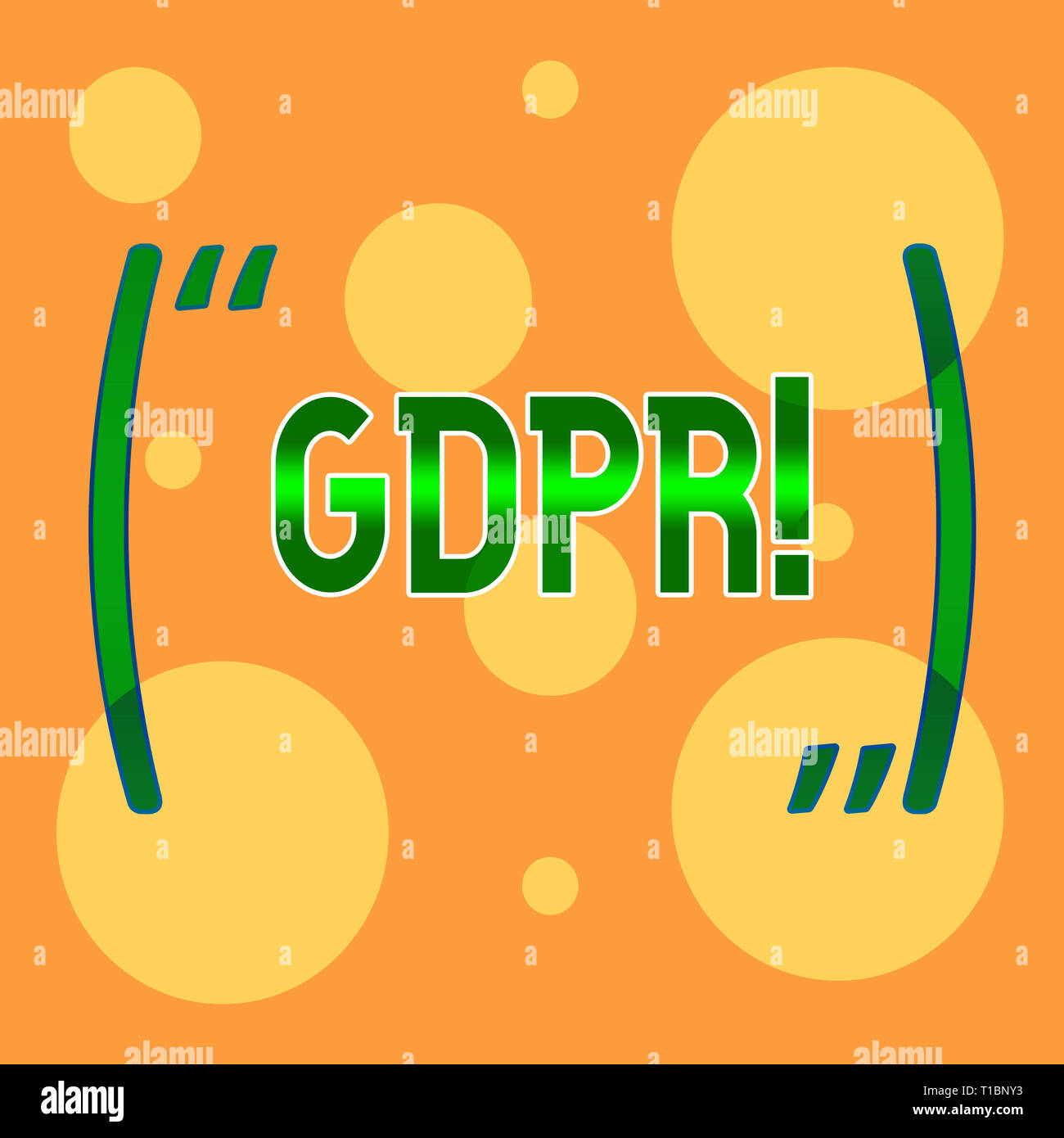 Segno di testo che mostra il PILR. Business photo presentazione generale della protezione dei dati il Regolamento privacy leggi UE conformità diverse dimensioni dello sbozzato cerchio giallo Foto Stock