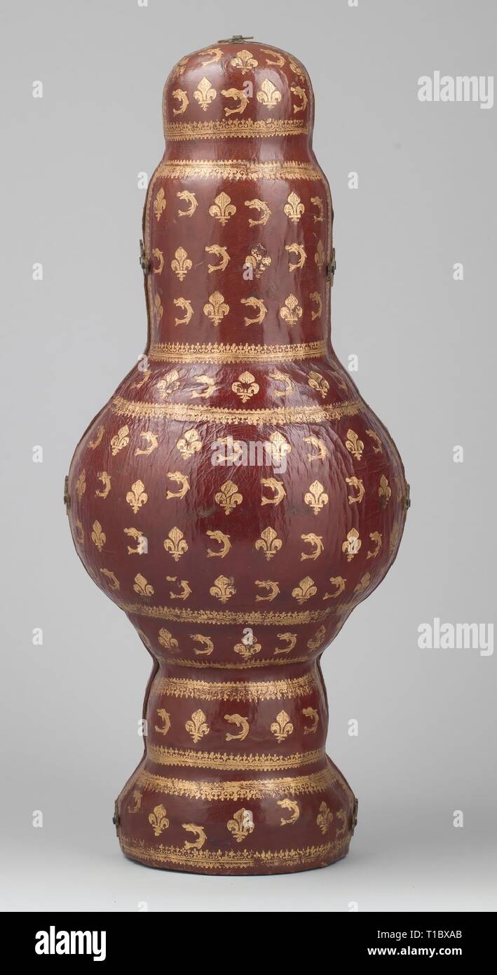 Anonimo / "Casi persa per un recipiente con Imperatori, le virtù e la fama". 1670 - 1711. Pelle, Legno, stoffa. Museo : Museo del Prado di Madrid, España. Foto Stock