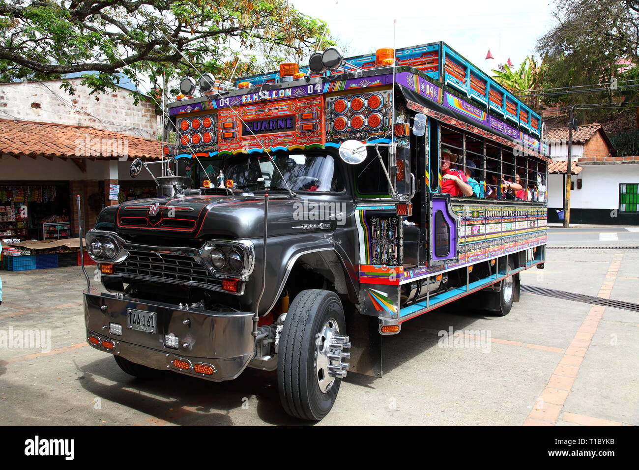 Servizio pubblico di autobus della città di Bolombolo in Antioquia Distretto di Colombia Foto Stock