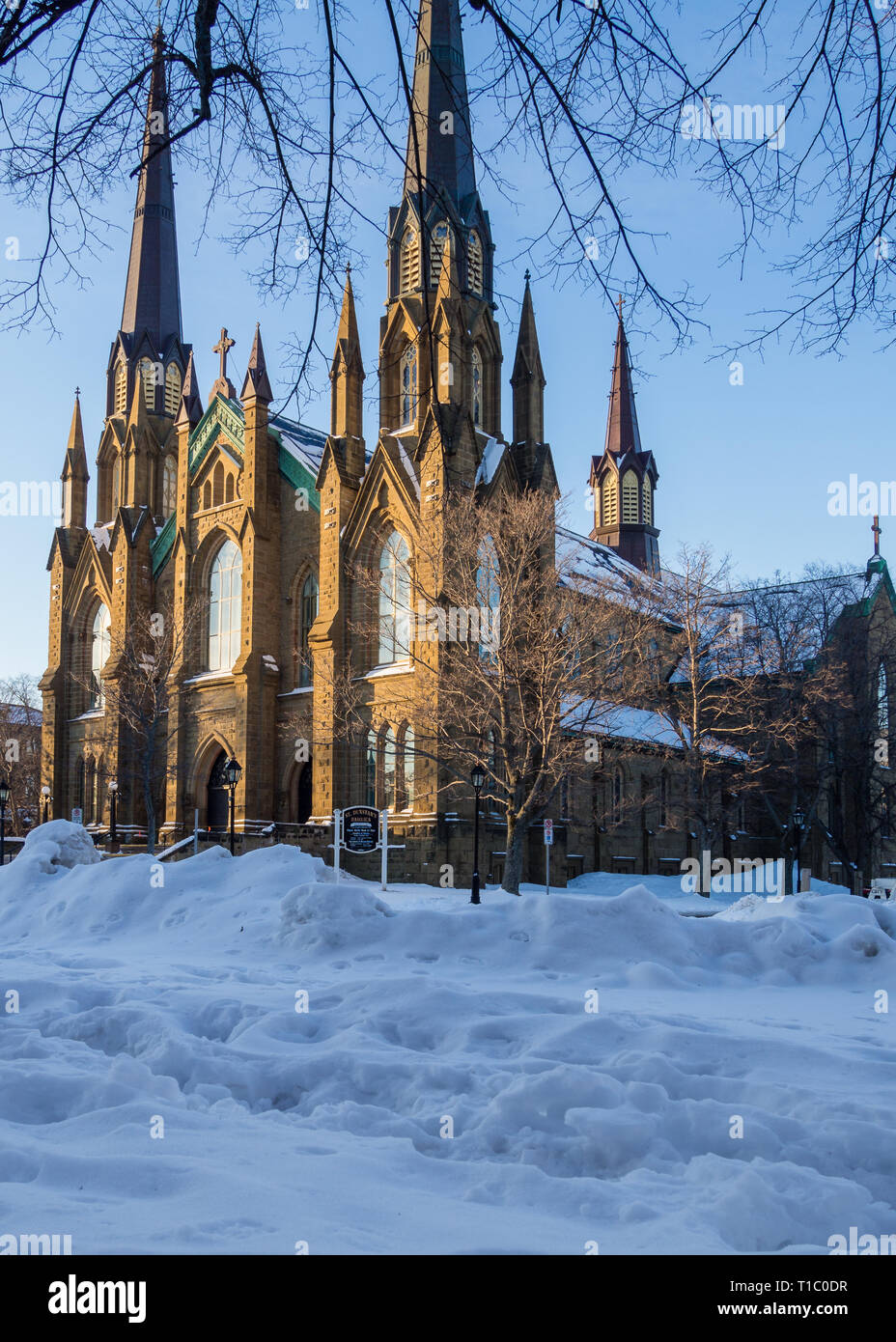 St. Dunstan's Basilica Cattedrale al mattino presto Foto Stock