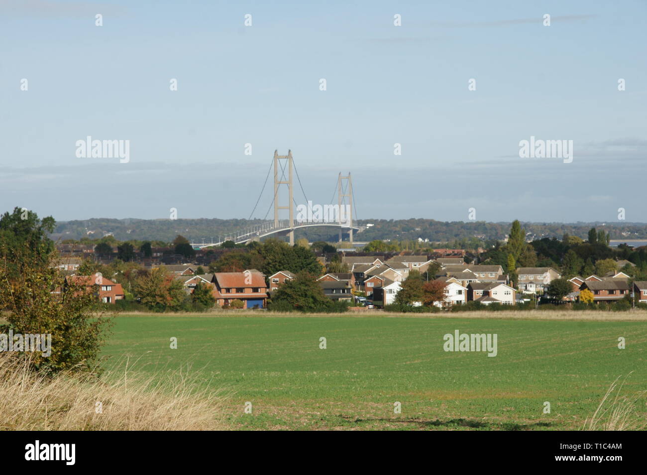 Humber Bridge, Regno Unito più lunga del singolo-span ponte di sospensione Foto Stock