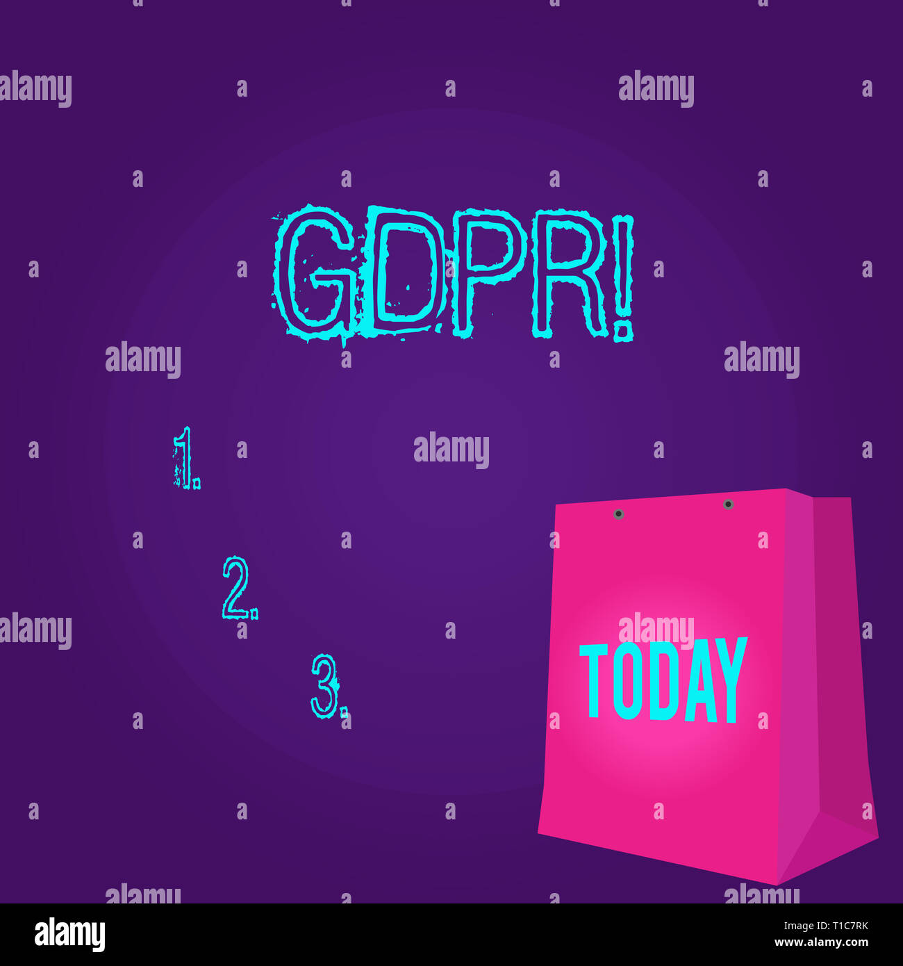 Parola di scrittura di testo il PILR. Business photo presentazione generale della protezione dei dati il Regolamento privacy leggi UE rispetto a colori borsa regalo con il foro punzonato ma W Foto Stock