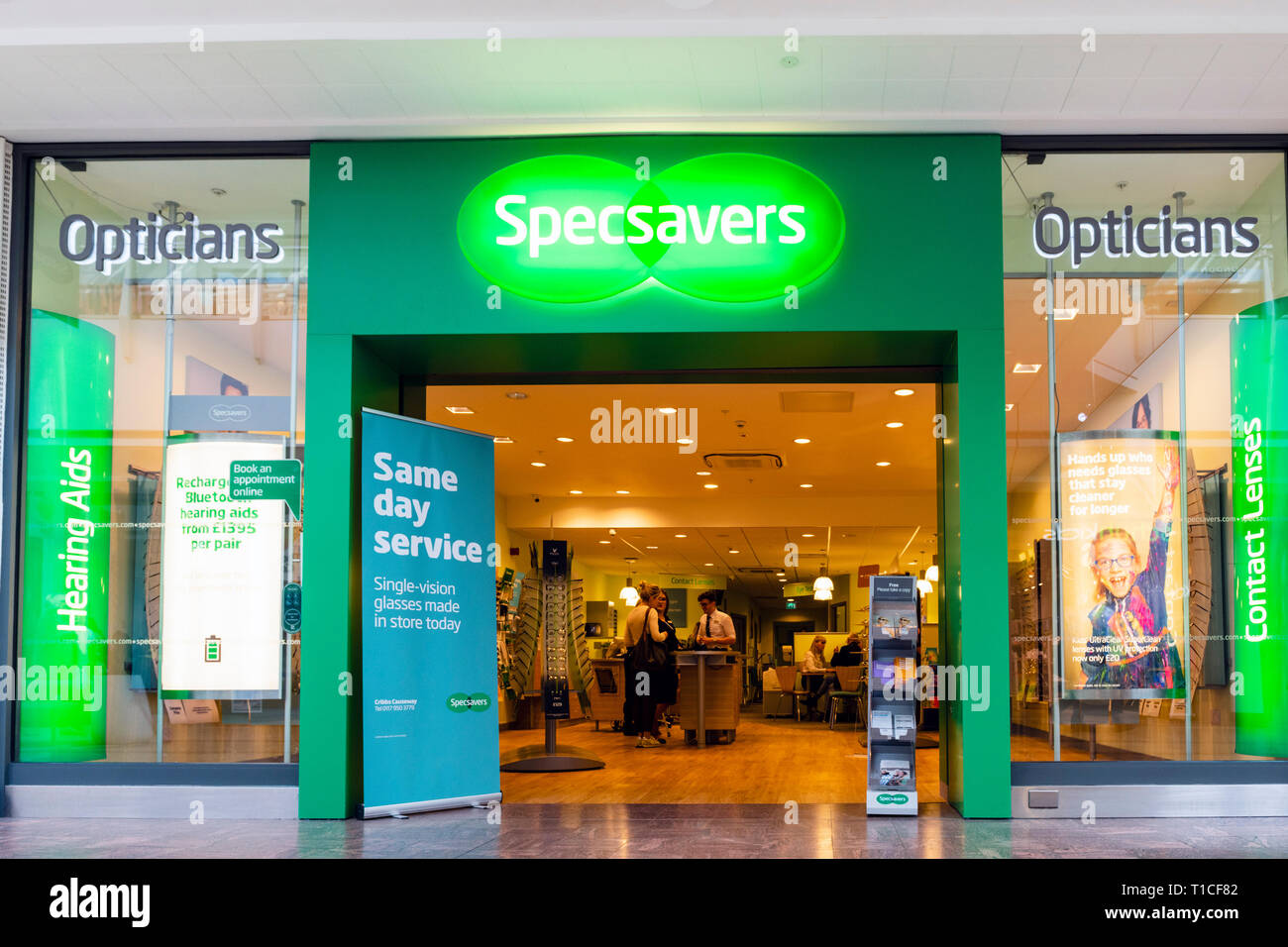 Specsavers ottici, UK. Foto Stock