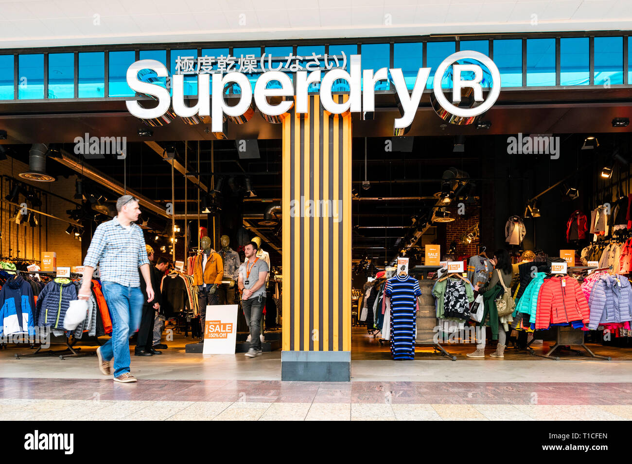 Superdry store, UK. Foto Stock