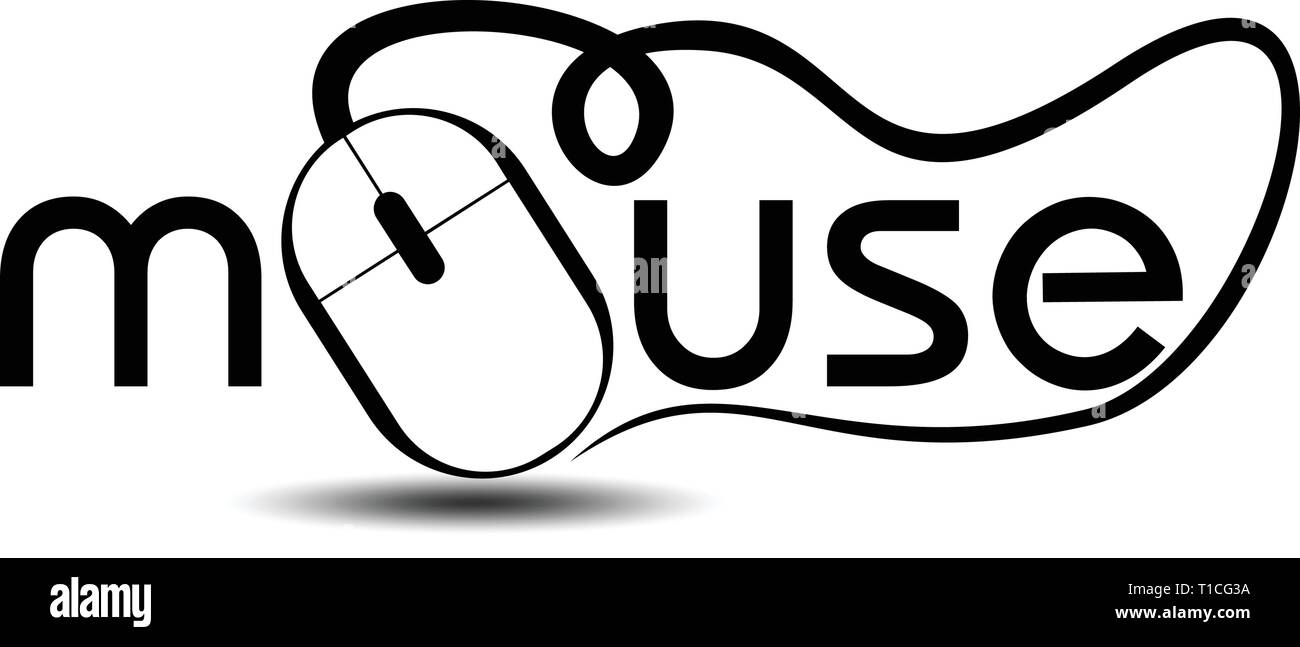 Mouse concetto di tipografia Illustrazione Vettoriale