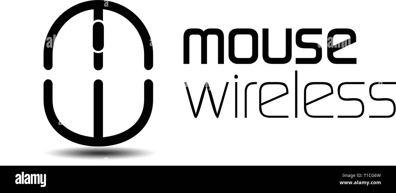 Mouse wireless concetto del logo Illustrazione Vettoriale