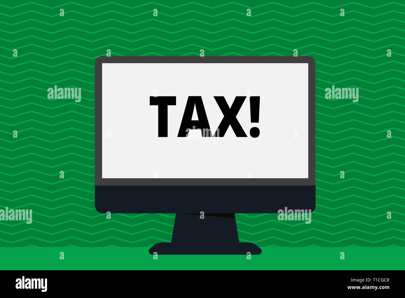 La scrittura della nota mostra imposta. Il concetto di business per l'obbligo di pagamento di imposte da mostrare al governo di aumentare le entrate Blank Computer Desktop colorato S Foto Stock