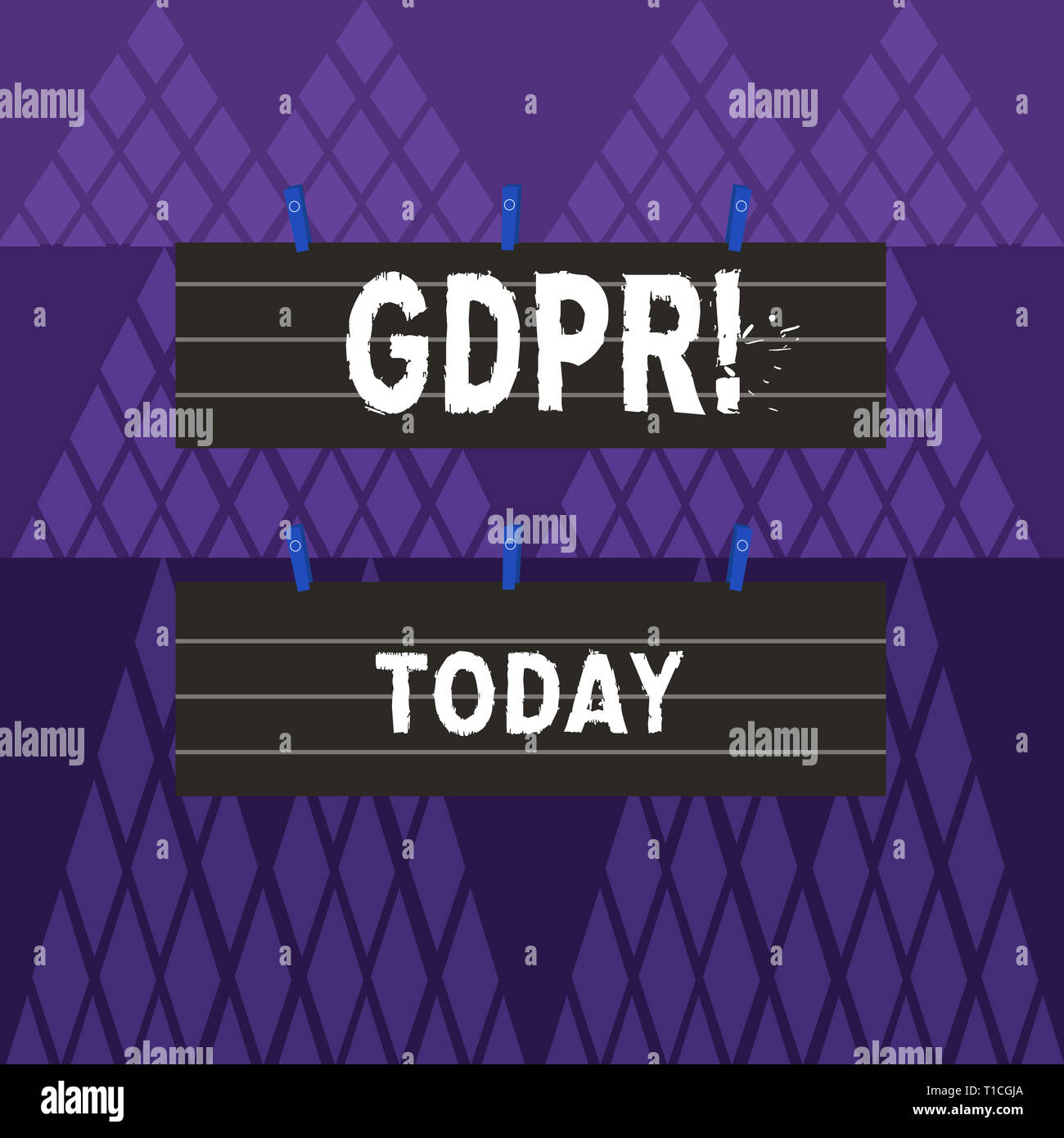 Segno di testo che mostra il PILR. Business photo presentazione generale della protezione dei dati il Regolamento privacy leggi UE rispetto a due colori bianco Dimensioni striscia di carta rigata Foto Stock