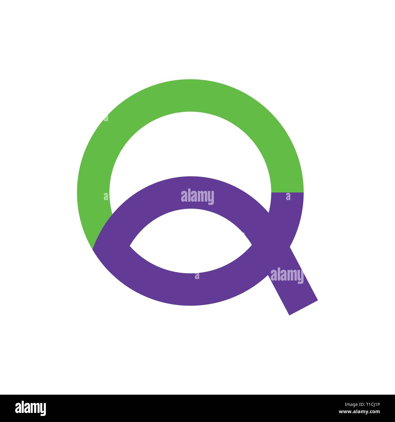Lettera Q icona logo design elementi del modello. La sfumatura del colore. EPS 10 Illustrazione Vettoriale