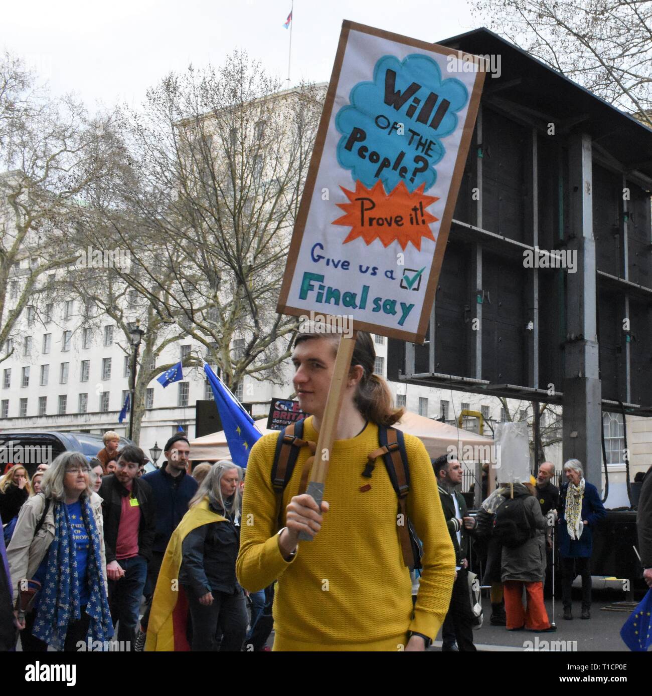 Londra/UK. Il 23 marzo 2019. Migliaia marzo a Piazza del Parlamento a chiedere un voto popolare. Credito: Katherine Da Silva/ Alamy news Foto Stock