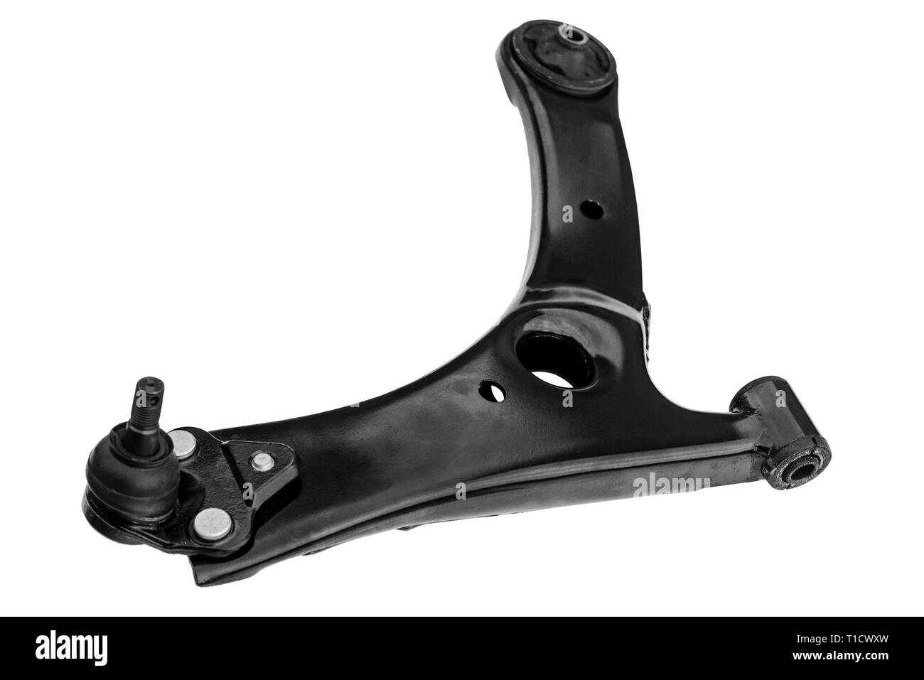 Leve di una vettura di sospensione su uno sfondo bianco Foto Stock