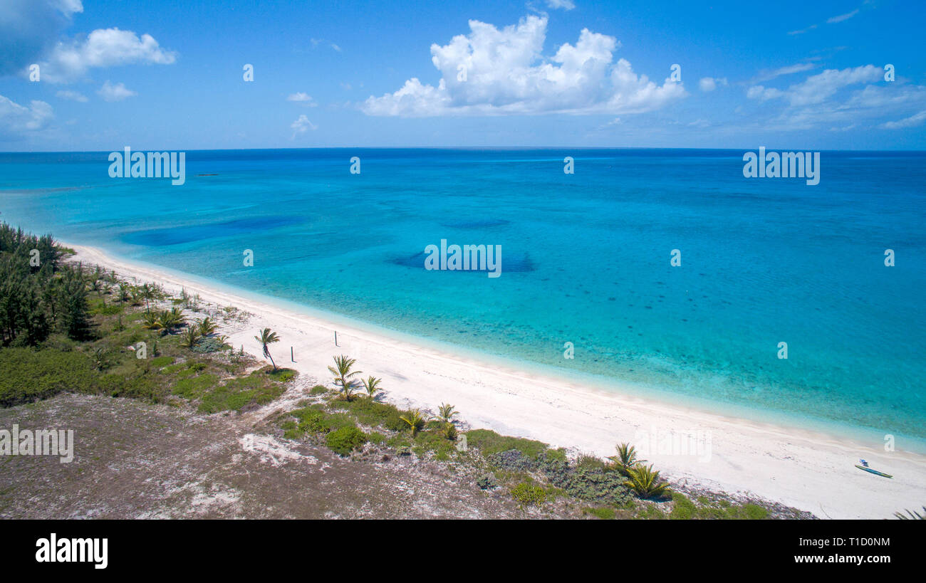 Luftaufnahme, Strand bei Cape Eleuthera, Eleuthera, Bahamas | vista aerea, spiaggia di Cape Eleuthera Island, Bahamas, Oceano Atlantico, dei Caraibi Foto Stock