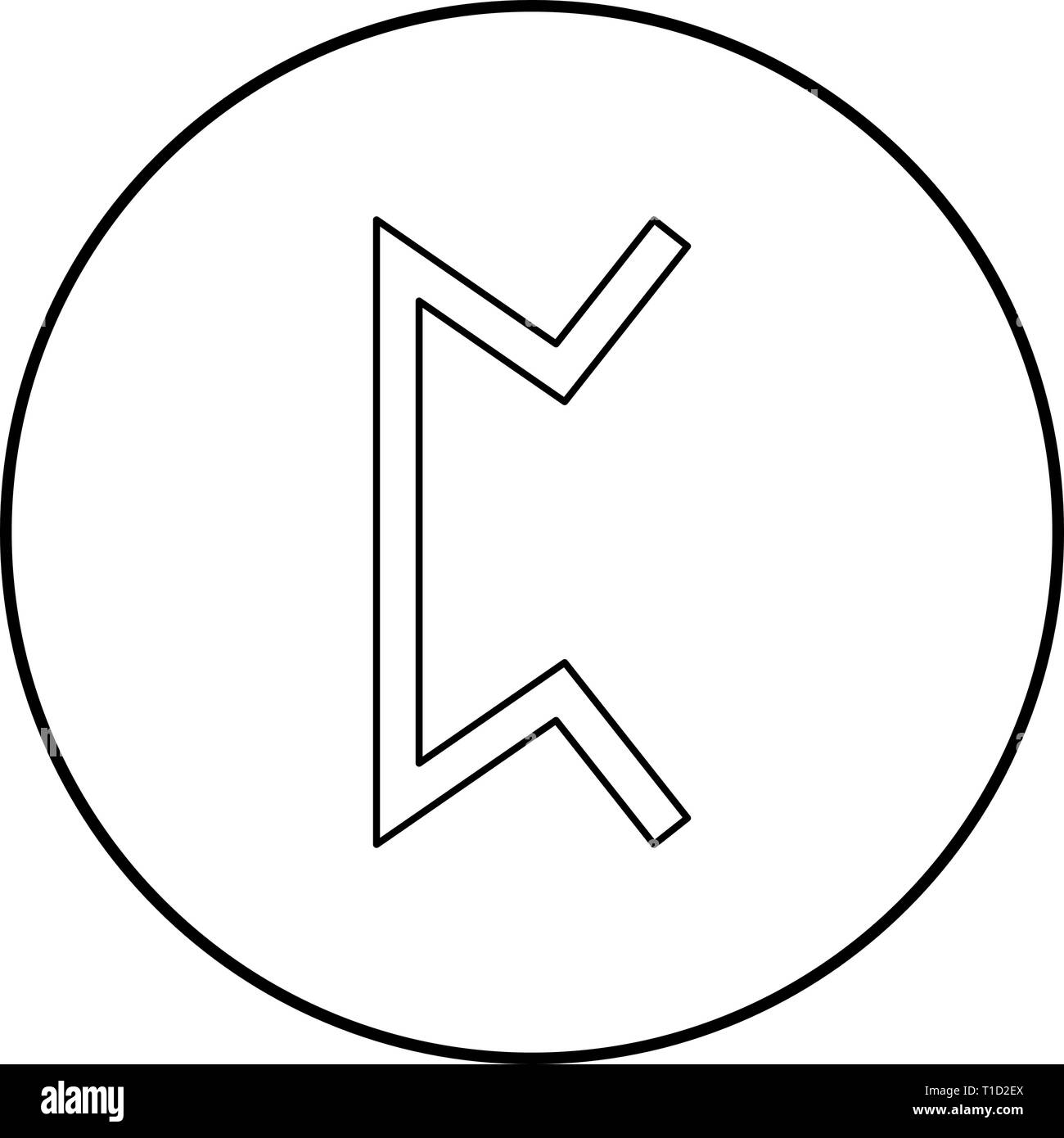Perth rune pertho pera gioco nascosto icona simbolo profilo colore nero  vettore in cerchio intorno illustrazione stile piatto semplice immagine  Immagine e Vettoriale - Alamy