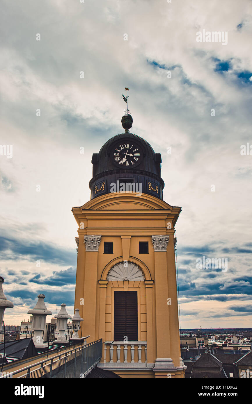 La Grande Chiesa Riformata è il più iconico Edificio di Debrecen, Ungheria. Foto Stock