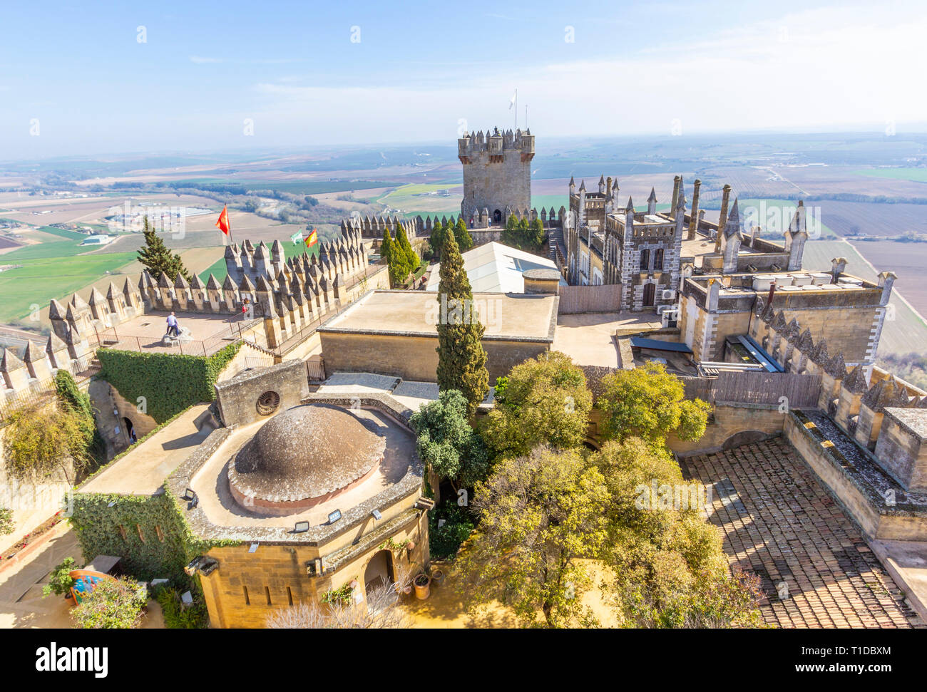 Il Castello di Almodovar del Rio, in provincia di Cordoba, Andalusia, Spagna. Questa fortezza di origine araba, apparteneva al Califato di Cordoba Foto Stock