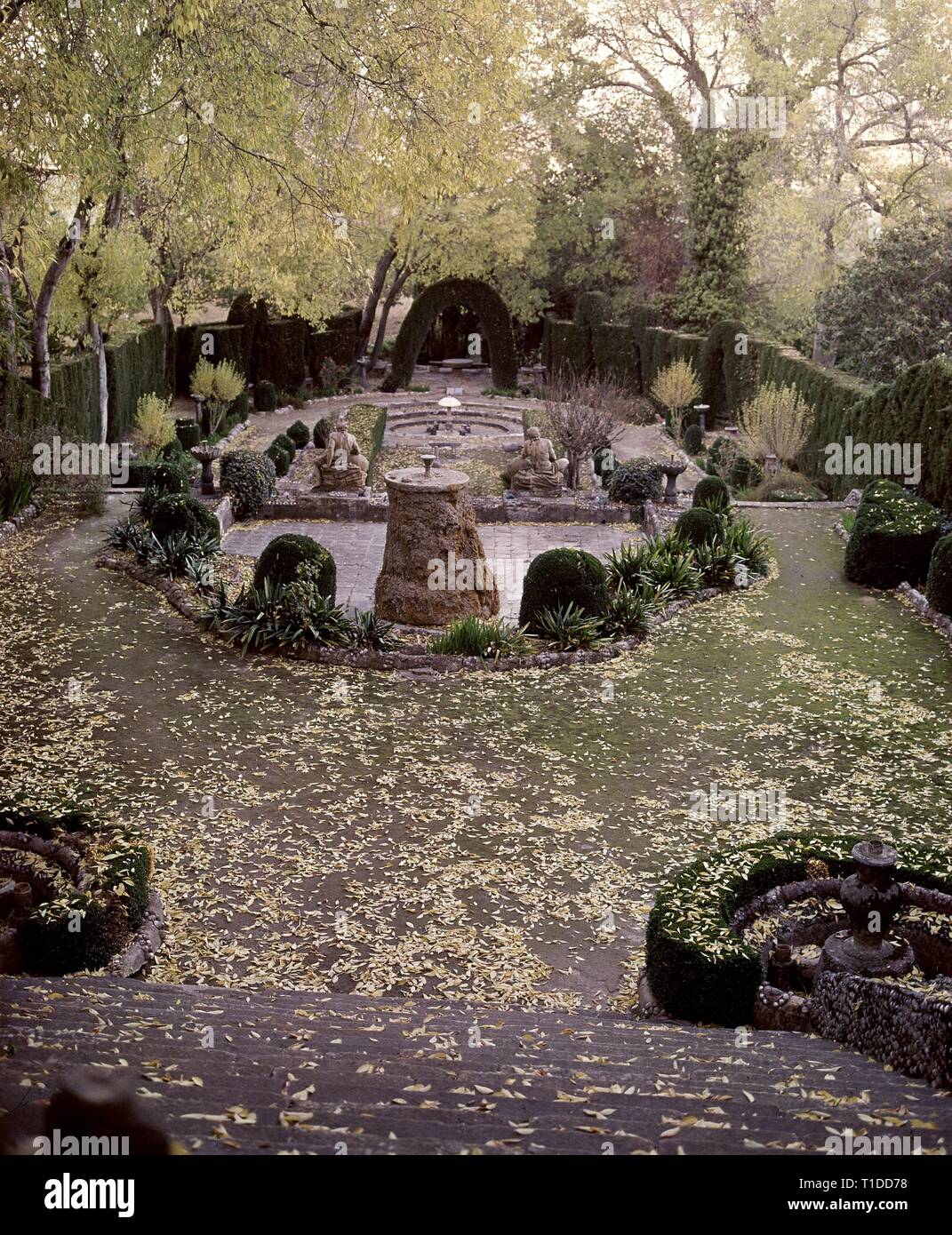 JARDINES DEL RETIRO-ESTILO MANIERISTA,BARROCO rococò y. Autore: ALDEHUELA JOSE MARTIN. Posizione: Jardines del Retiro. Churriana. Spagna. Foto Stock