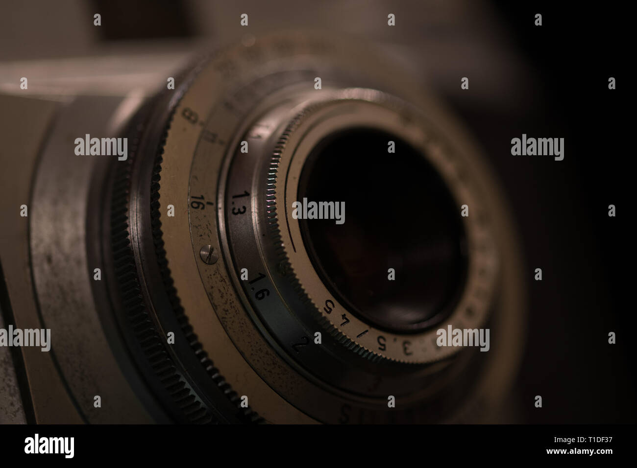 Vecchia telecamera analogica, close-up Foto Stock