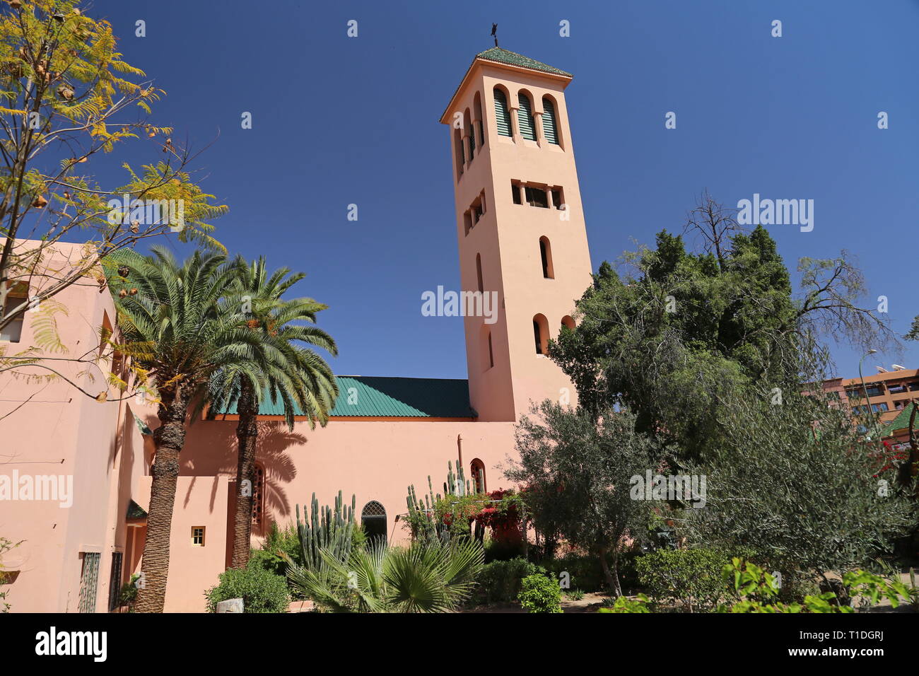 Église des Saints-Martyrs (costruito 1926), Rue Imam Ali, Guéliz, Città Nuova, Marrakech, regione Marrakesh-Safi, Marocco, Africa del nord Foto Stock