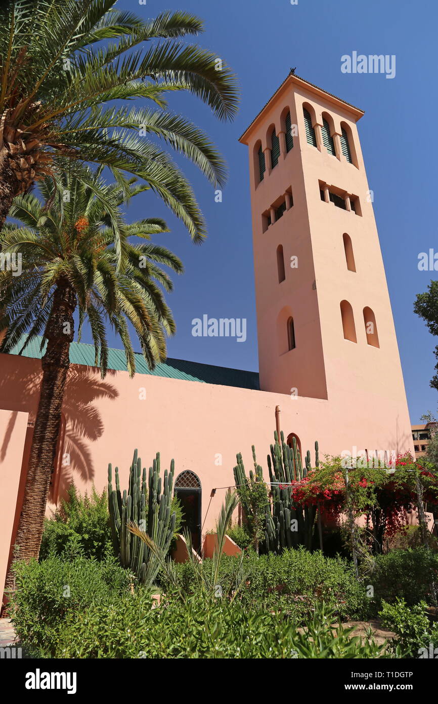 Église des Saints-Martyrs (costruito 1926), Rue Imam Ali, Guéliz, Città Nuova, Marrakech, regione Marrakesh-Safi, Marocco, Africa del nord Foto Stock