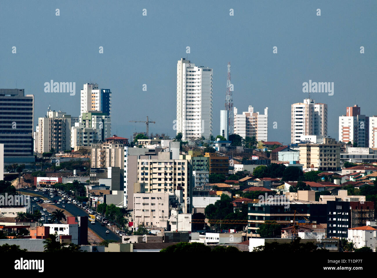 Skyline della città di Cuiaba nel Mato Grosso del Brasile Foto Stock