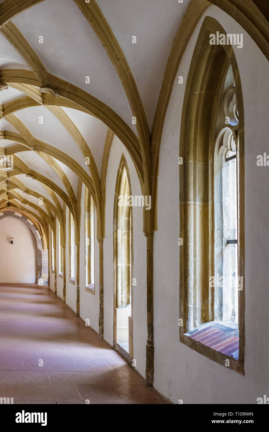 Blaubeuren, Germania - 24 Marzo 2019: un corridoio interno di Blaubeuren Abbey (Kloster Blaubeuren) a Blaubeuren, Germania. Foto Stock