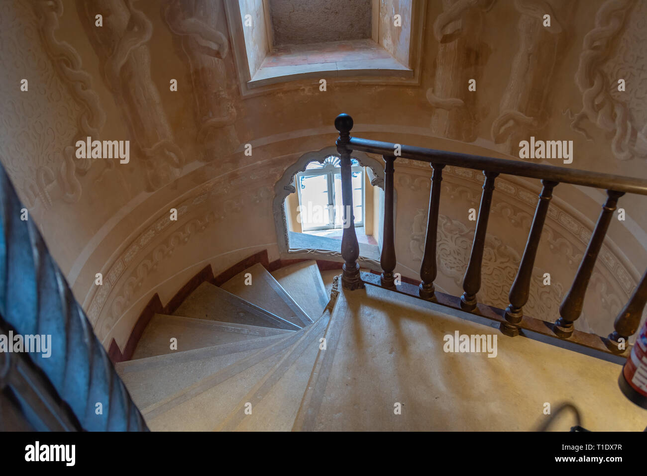All'interno di Pena Palace. Il palazzo è un sito Patrimonio Mondiale dell'UNESCO e una delle sette meraviglie del Portogallo. Sintra, Portogallo Foto Stock
