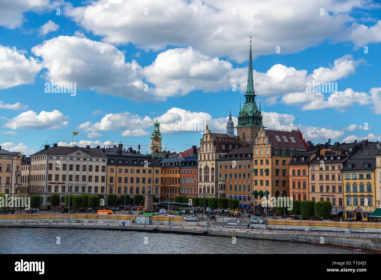 Gamla Stan città vecchia di notte a Stoccolma, Svezia Foto Stock