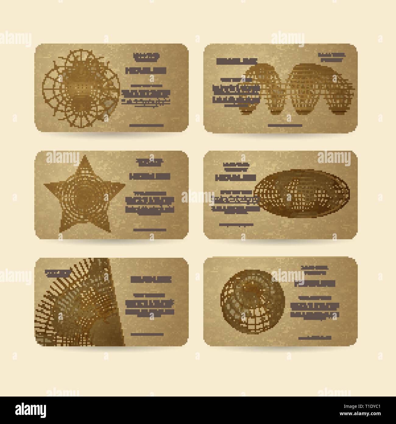 Set di banner di vettore con mappa del mondo in proiezioni dirrerent Illustrazione Vettoriale