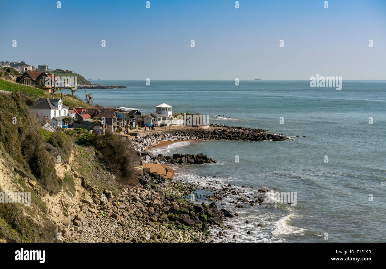 Steephill Cove è una piccola baia situata vicino a Ventnor sull'Isola di Wight in Inghilterra. Foto Stock