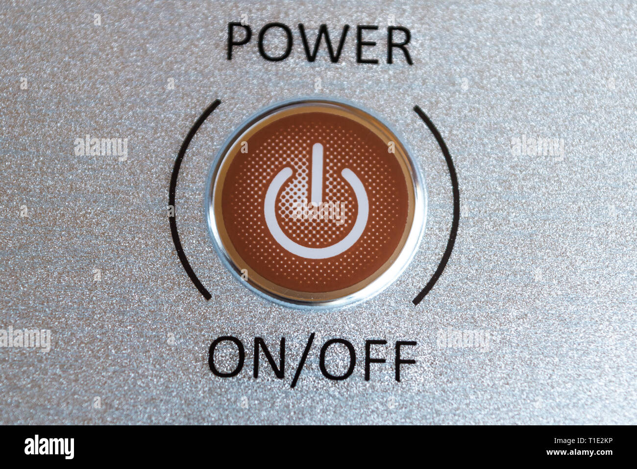 Un touch screen interruttore di accensione/spegnimento di un gadget elettronici Foto Stock
