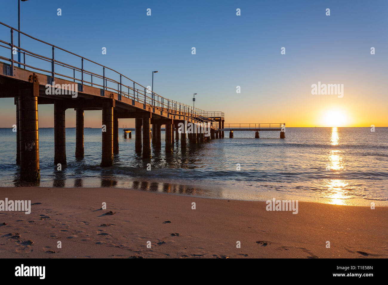 Tramonto a Coogee Beach Jetty Foto Stock