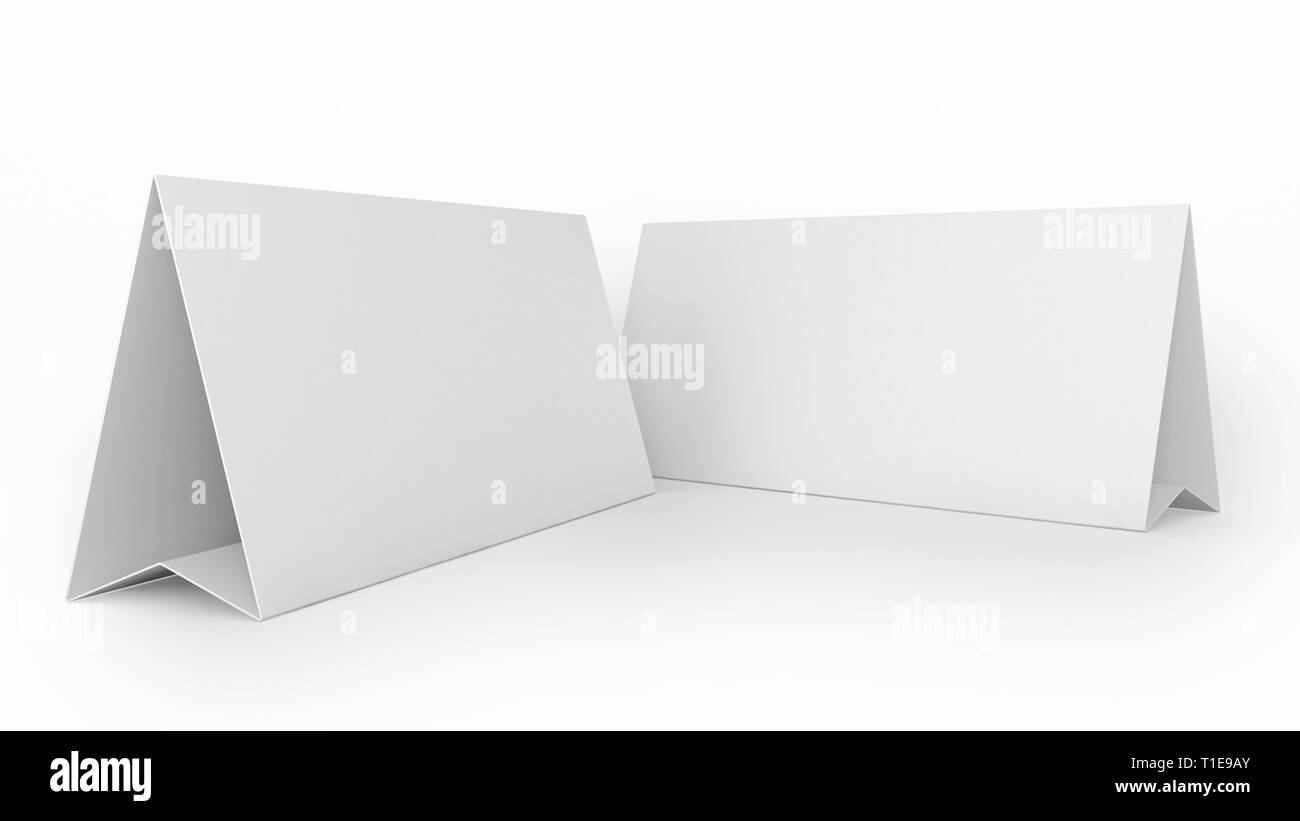 Una tabella di marca tenda card per i ristoranti e la promozione del marchio Foto Stock