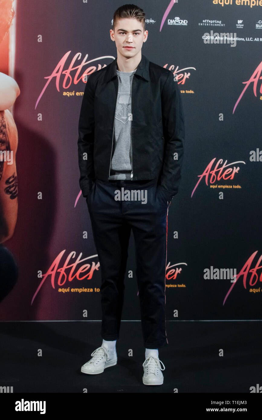 Madrid, Spagna. 26 Mar, 2019. Hero Fiennes ristorante Tiffin al dopo photocall al VP Plaza de Espana Hotel in Spagna a Madrid il 26 marzo 2019. Credito: Jimmy Olsen/Media punzone ***Nessuna Spagna***/Alamy Live News Foto Stock