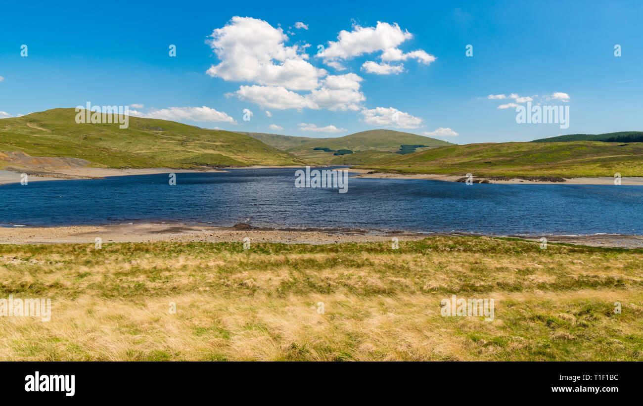 Paesaggio gallese a Nant-y-Moch serbatoio, Ceredigion, Dyfed, Wales, Regno Unito Foto Stock