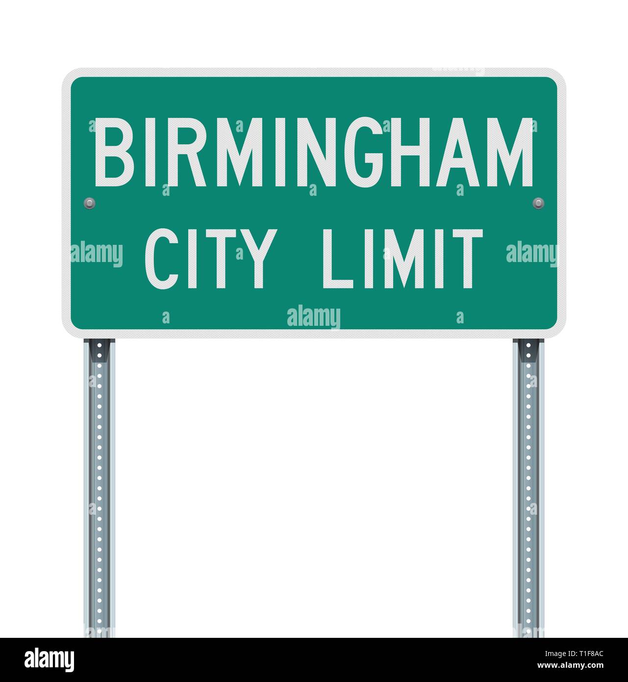 Illustrazione Vettoriale di Birmingham City limitare cartello verde Illustrazione Vettoriale