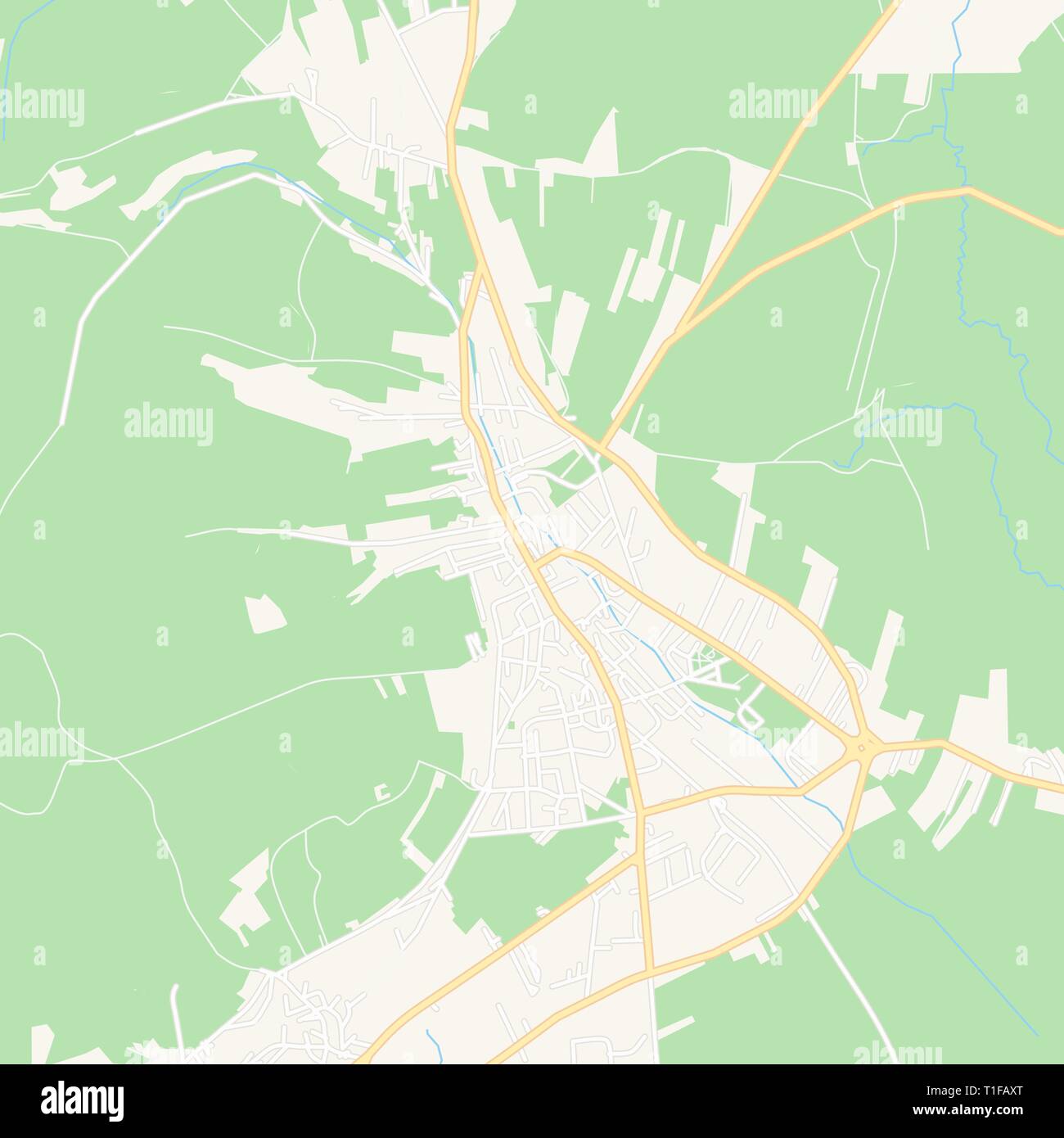 Mappa stampabile di Tomislavgrad, Bosnia e Erzegovina con strade principali e secondarie e ferrovie più grandi. Questa mappa è stato accuratamente progettato per il routing di un Illustrazione Vettoriale