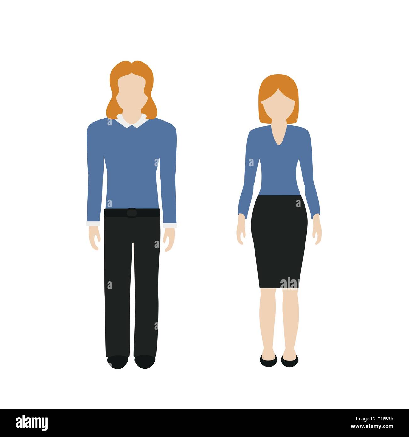 L uomo e la donna di carattere luce con la pelle e i capelli rossi isolato su sfondo bianco illustrazione vettoriale EPS10 Illustrazione Vettoriale