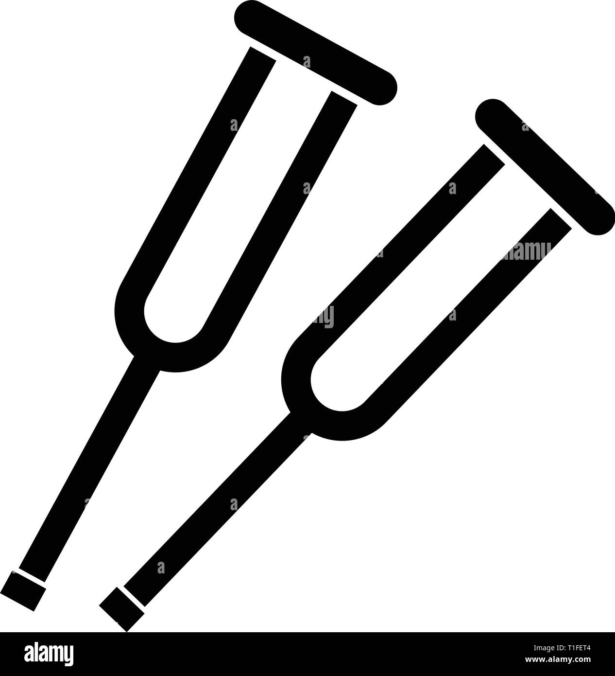 Icona Chrutches vettore Illustrazione Vettoriale