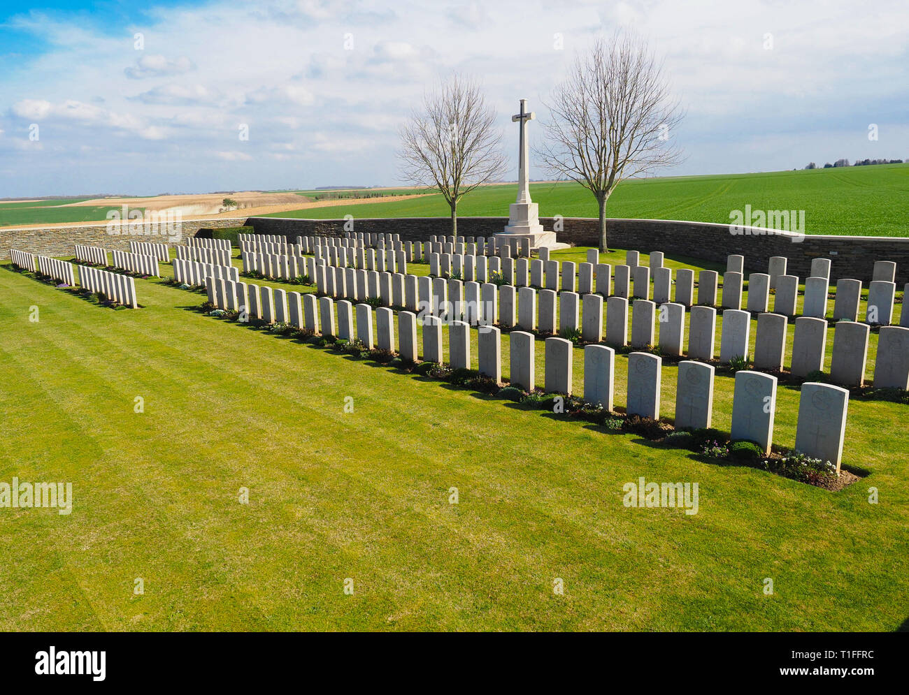 Ribecourt cimitero stradale Foto Stock