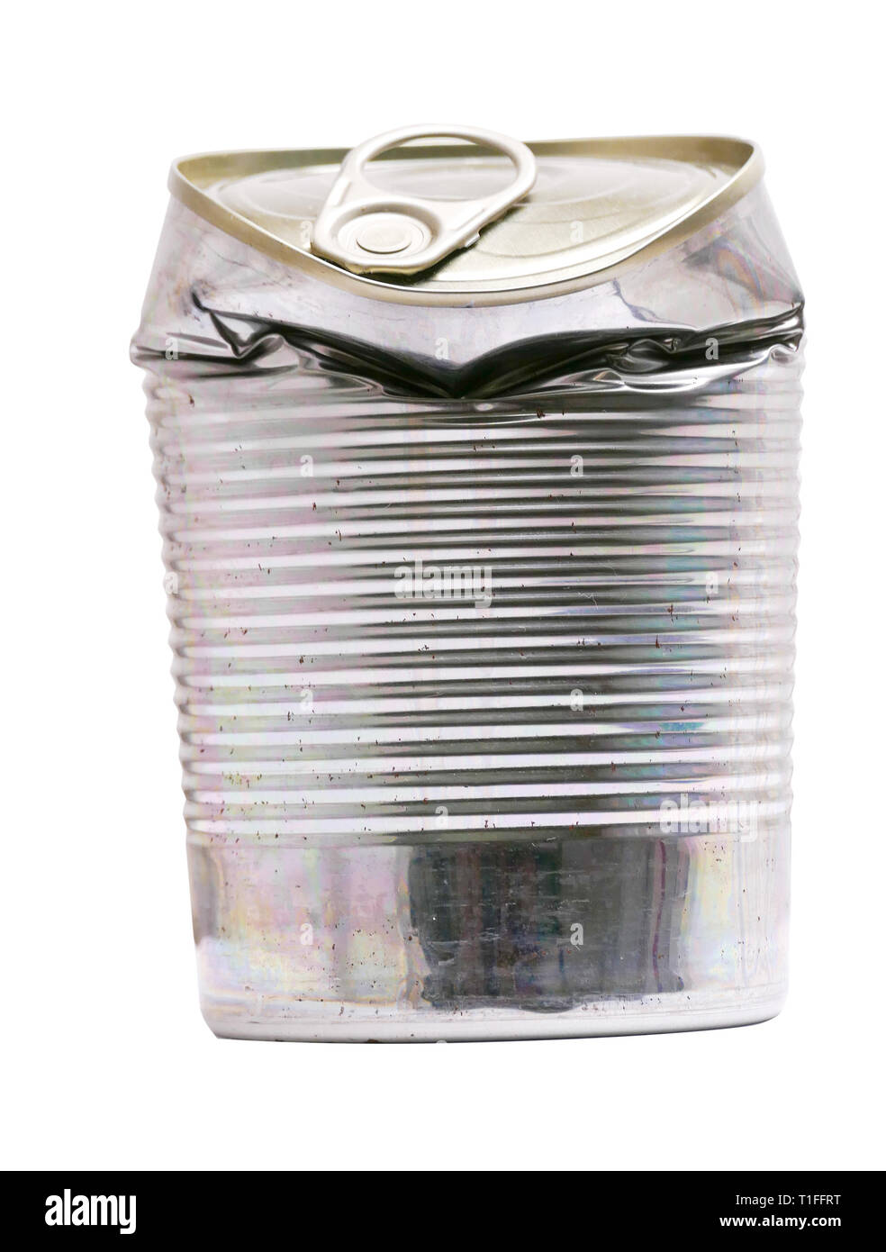 Crumpled può isolato Foto Stock