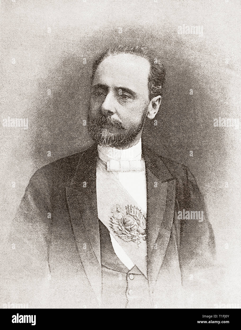 Miguel Angel Juarez Celman, 1844 - 1909. Avvocato, politico e presidente dell'Argentina. Da Ilustracion Artistica, pubblicato 1887. Foto Stock