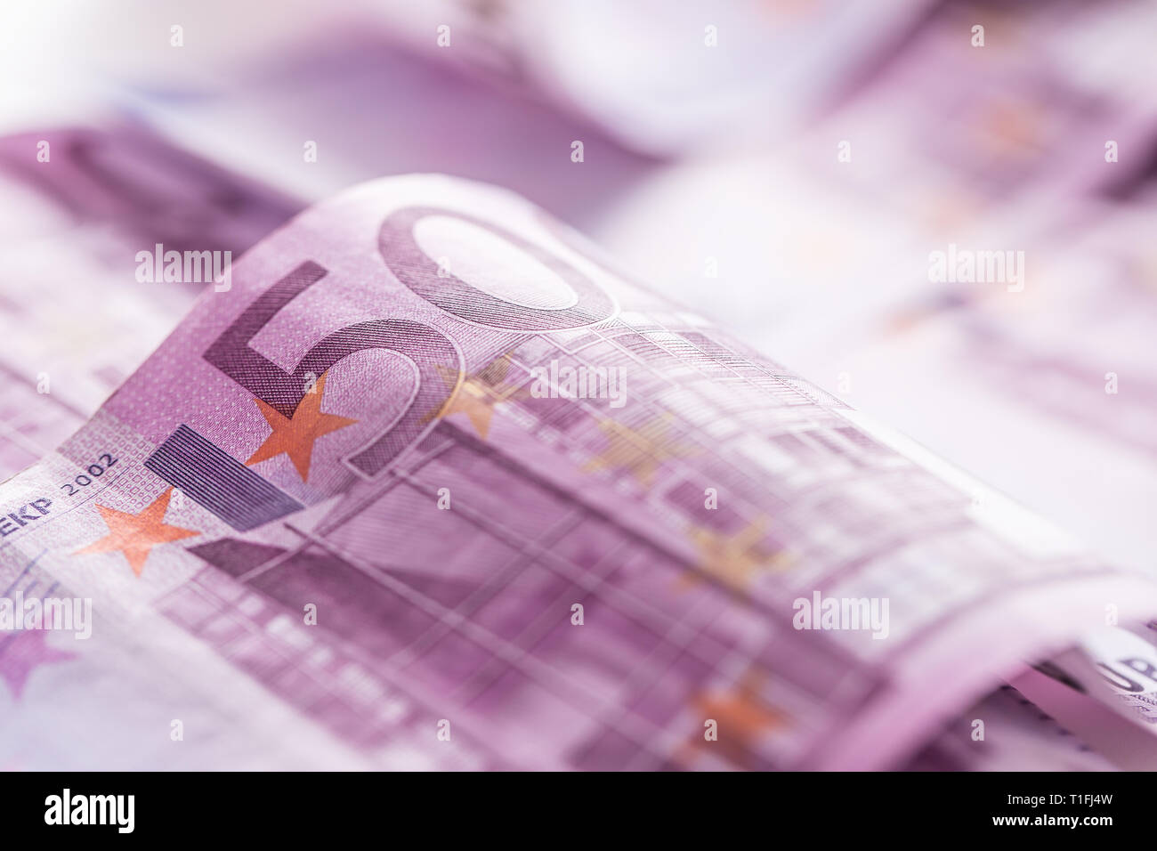 Close-up houndred cinque banconote Denaro e valuta Foto Stock