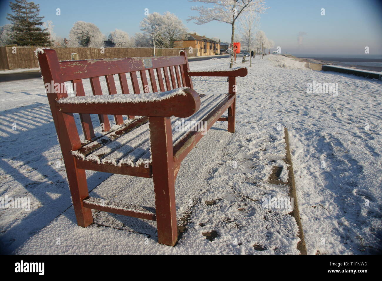 Coperta di neve paesaggio invernale Foto Stock