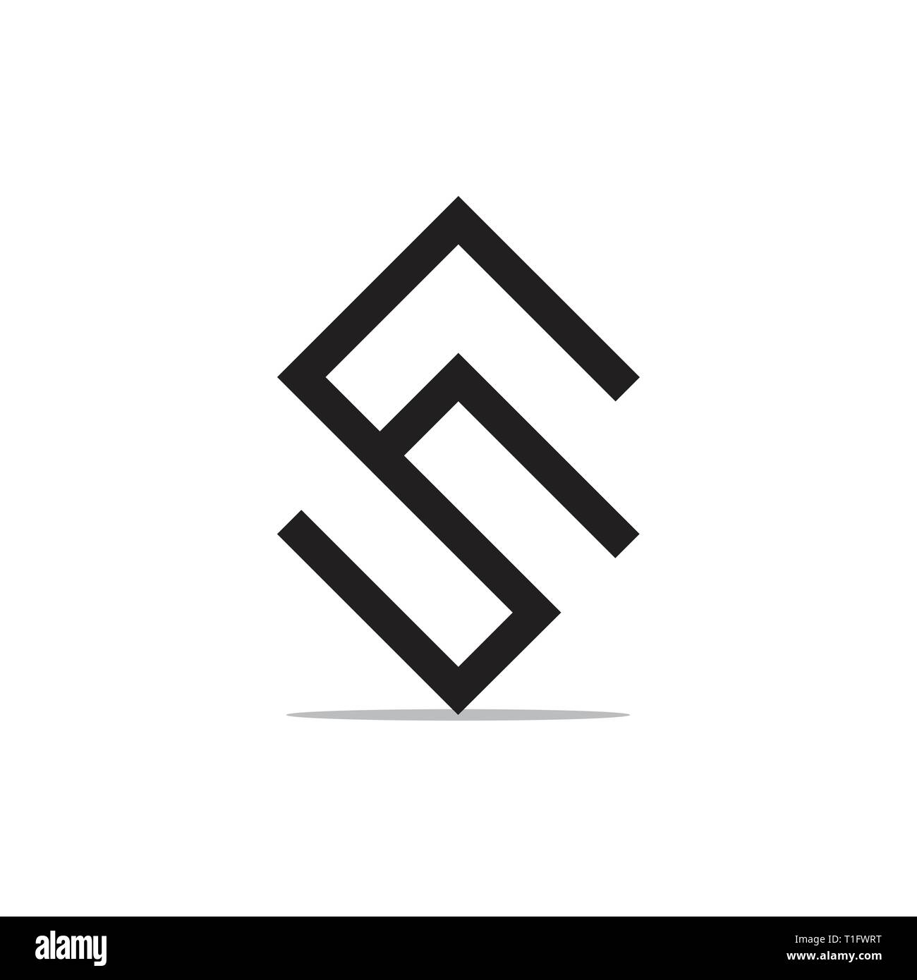 Abstract lettere cs linea geometrica vettore logo Illustrazione Vettoriale