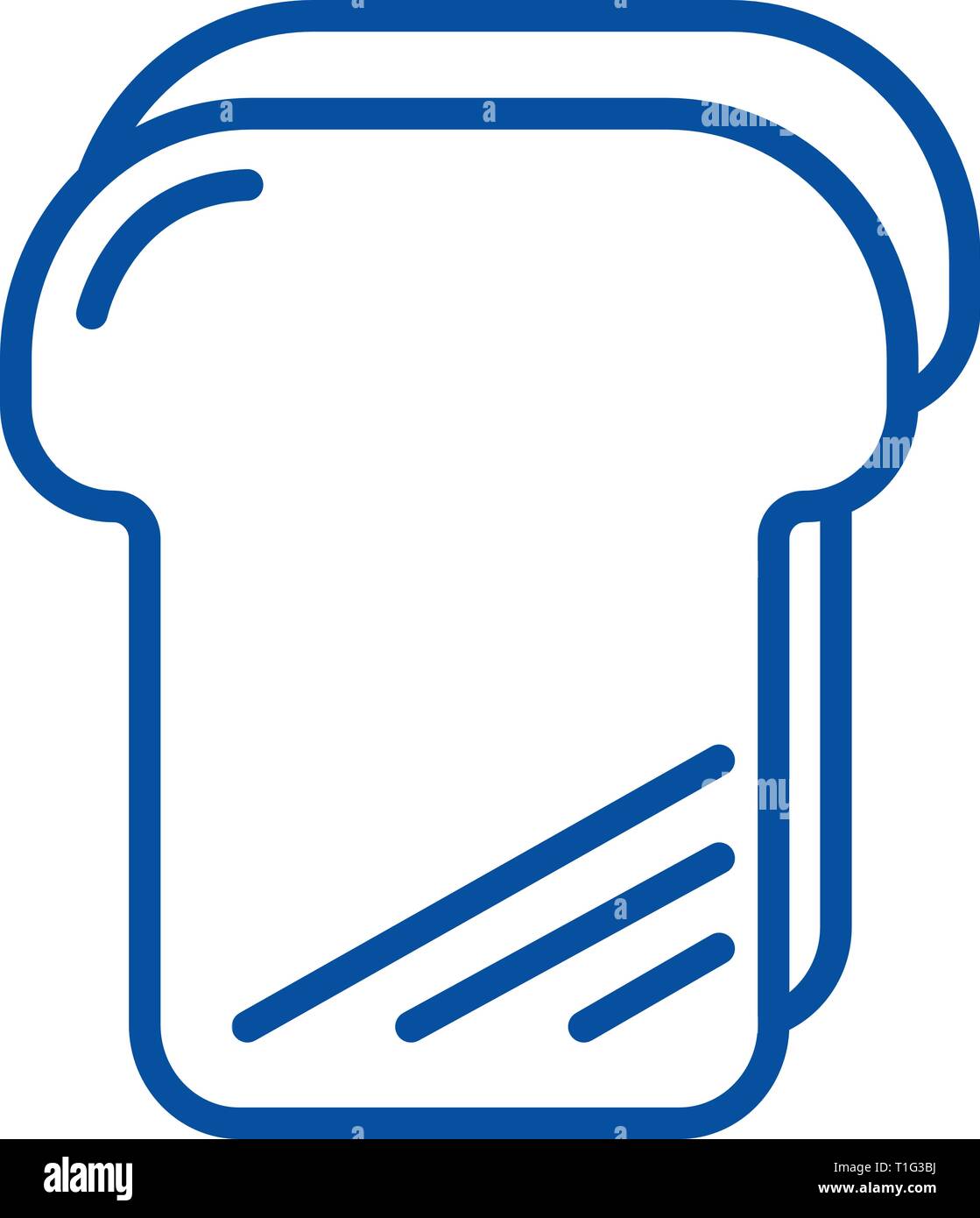 Pane tostato icona linea concept. Tostare il pane piatto simbolo del vettore, segno, illustrazione di contorno. Illustrazione Vettoriale